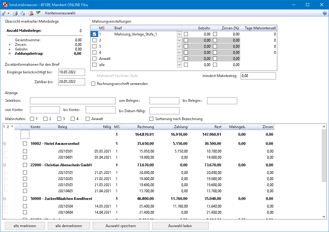 Rechnungswesen f�r Buchhalter - Finanzbuchhaltung - Mahnwesen - �bersicht