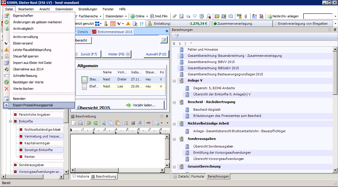Onlinel�sungen f�r Buchhalter - Mandantenl�sungen - Freizeichnungsportal - Export - Dokumente