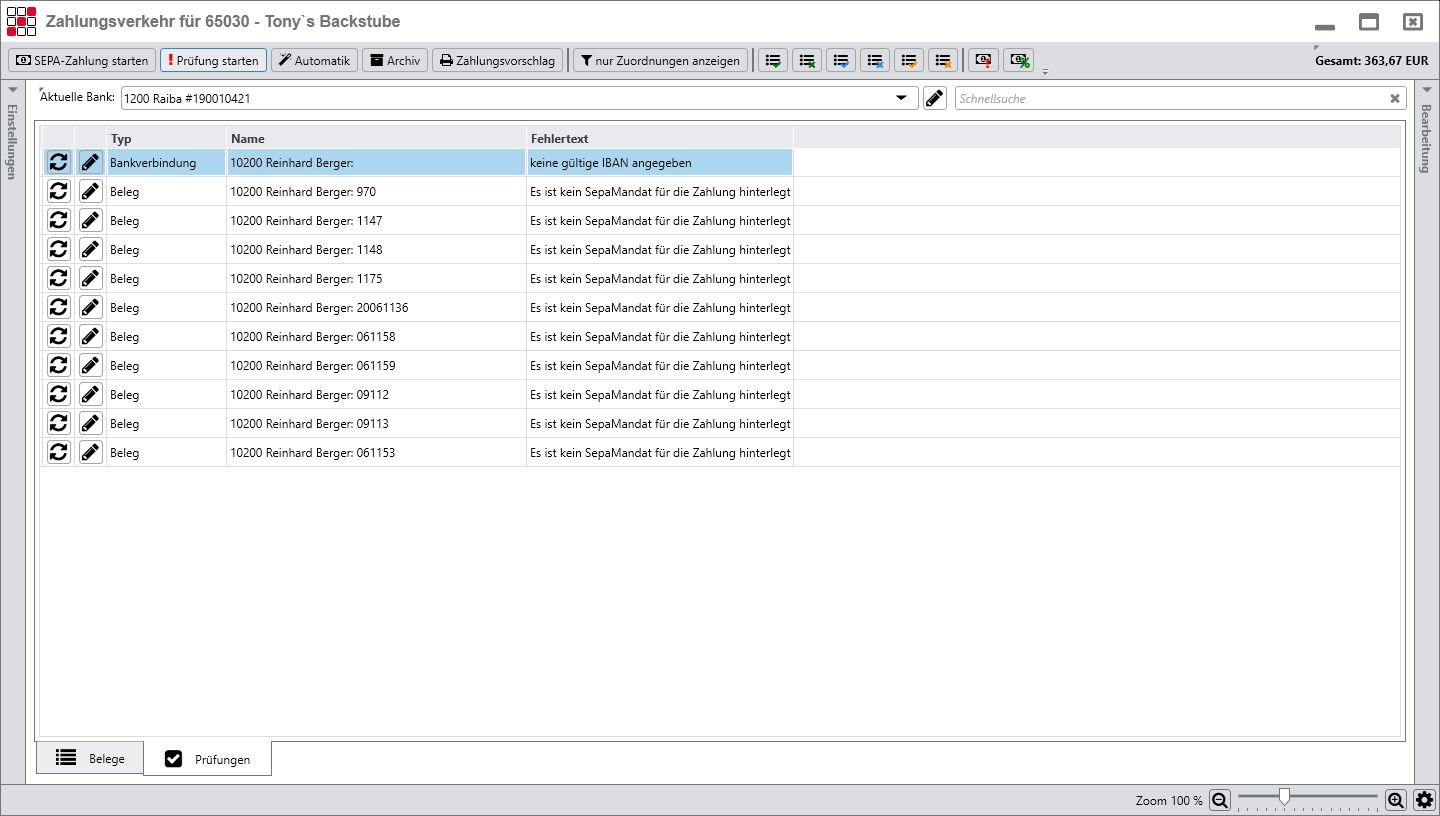 Rechnungswesen f�r Buchhalter - Finanzbuchhaltung - Zahlungsverkehr - SEPA - Pr�flauf