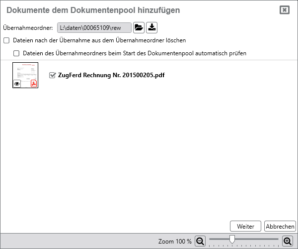 Rechnungswesen f�r Buchhalter - Finanzbuchhaltung - Zugferd - Dokument - hinzuf�gen - Pool