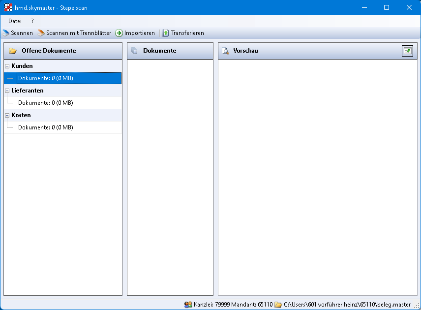 Rechnungswesen f�r Buchhalter - Mandantenl�sungen - Rechnungswesen - hmd.aspclient  -  Stapelscan