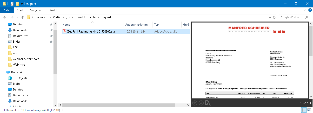 Rechnungswesen f�r Buchhalter - Finanzbuchhaltung - Zugferd - Dokument - hinzuf�gen